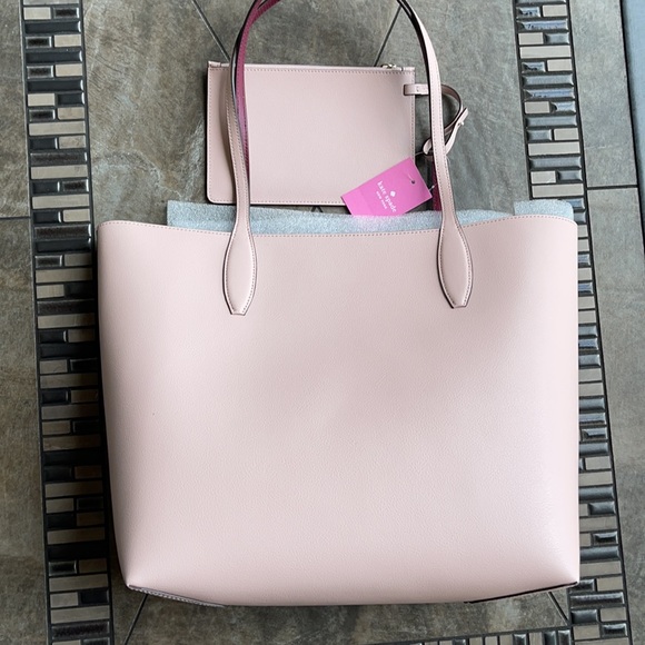 Kate Spade purse and wallet glitter on tote ROSE SMOKE reversible - Picture 8 of 13